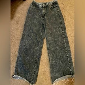 Wide/baggie high rise jeans, color black/gray, brand Shein